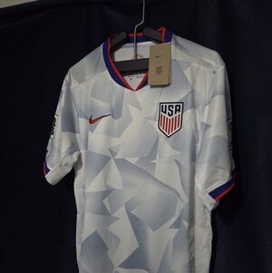 Nike USA Men's Soccer Jersey - White with Red & Blue Accents
